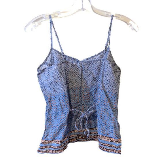 Vintage Y2K American Eagle Cami Top w Buttons & Tie Blue Polka Dot Abstract XS - Picture 5 of 6